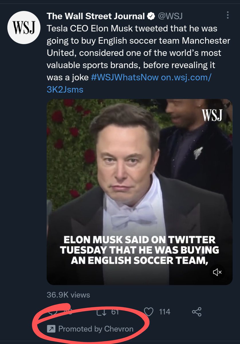 HolyNolie's tweet photo. Yo @elonmusk, did you know that @Chevron is openly paying to promote articles about you? They must really like you or something! 🤔 $TSLA

@SawyerMerritt @wholemars @garyblack00 @squawksquare https://t.co/6bmuU6ySYo