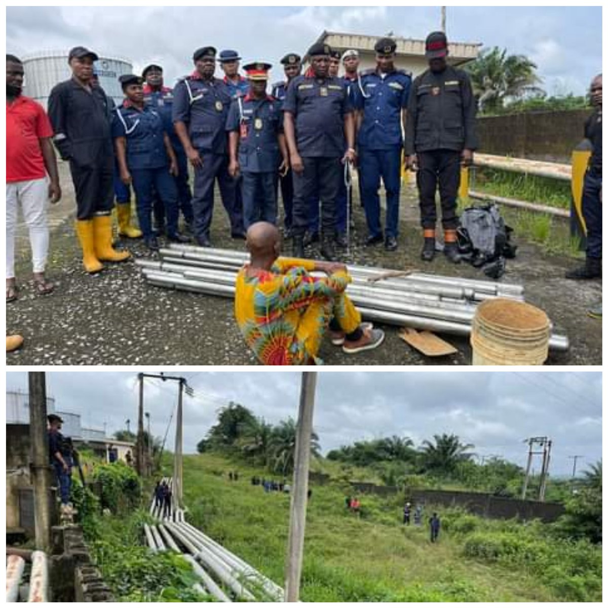 Read_newsonline's tweet photo. Security guard arrested as NSCDC foils attempt to vandalize NNPC pipeline in Calabar - https://t.co/qLFpIKQMWE https://t.co/uqHOhCpMQT
