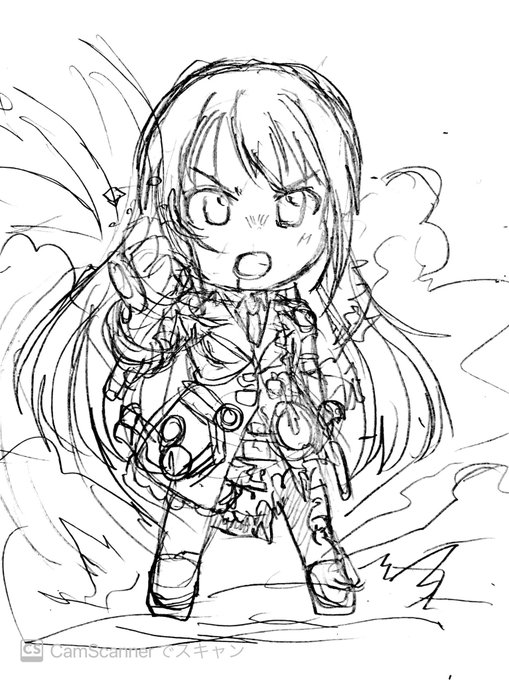 首席蒸貴官ユカ最終決戦版ちっちゃいのラフ……アクスタ作りたいわね……ナオも描いてセットにしますかな 