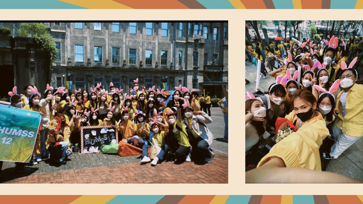 USTHUMSS12's tweet photo. the humss dose bunnies 🐰 

homecoming walk pics ! https://t.co/p52MN9pJx3