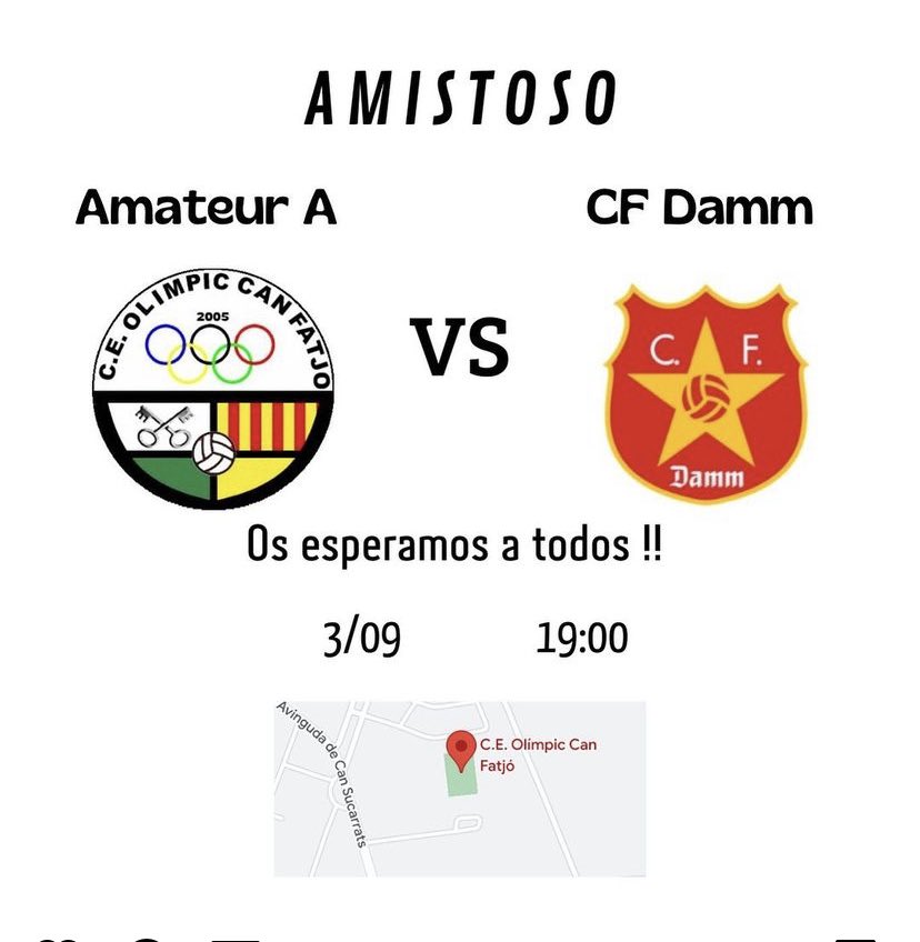 Partido de pretemporada de nuestro primer equipo. Te esperamos !!