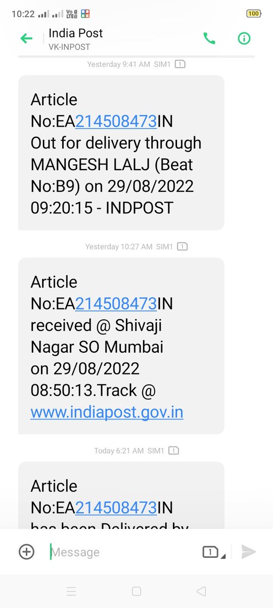 ABUHANEEFAAR's tweet photo. We are very disgusted with the postman of Shivaji Nagar Mankhurd, he keeps any of our important post without giving us or gives it to the agent, then makes us go around the office and asks for money from usp,And we get SMS in mobile that we have been posted,Please take action https://t.co/w4jJx4EMjU