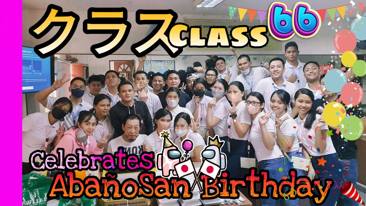 LeanDeJesus7's tweet photo. https://t.co/8e5SwNEBA2

(クラス)Class-66 Celebrates AbañoSan Birthday

In this video guys first time namin magkita kita personally and si abaño san ang nakapag birthday na halos lahat kami ay magkakasama. 

#sakuranihongogakkou
#gakusei 
#tanjoubi
#titp 
#japanvlogs 
#japan https://t.co/fFwTxwuR9F