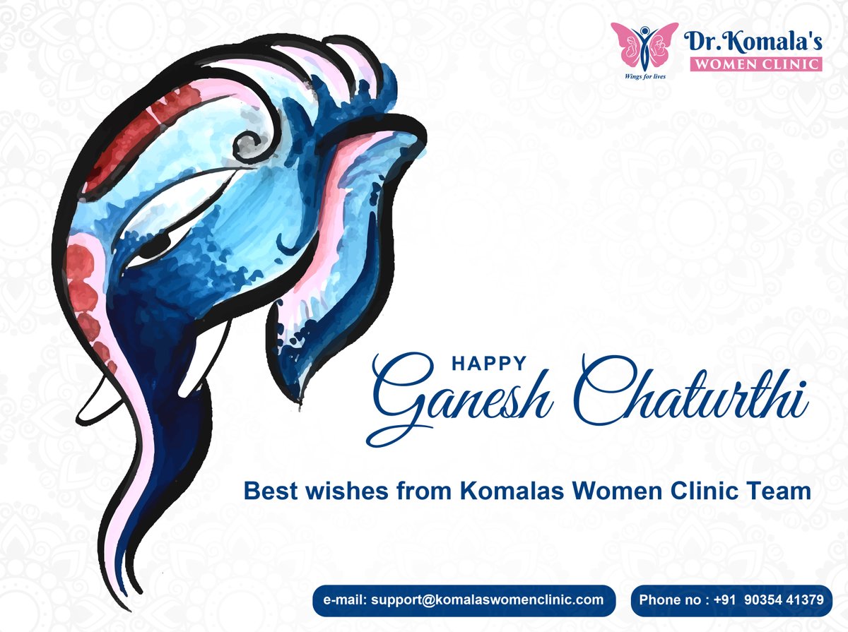 Happy Gowri Ganesha Wishes - Best wishes from Komala’s Women Clinic Team

Warm wishes on Gowri Ganesha to you and your family. May the love and blessings of Goddess Parvati and Lord Ganesha fill your life with new hopes and new energies.

#ganesha #ganpati #bappa #ganesh