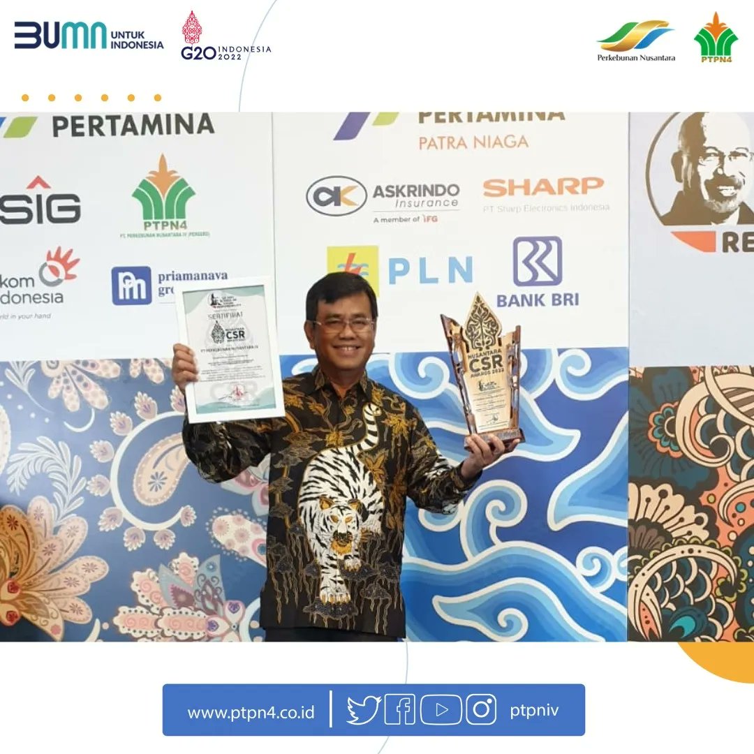 ptpn4_regional2's tweet photo. Hai #SahabatN4
PTPN IV Terima Penghargaan Nusantara CSR Awards 2022
Selengkapnya:
https://t.co/1NjmY7louj
@KemenBUMN
@holding_ptpn
@LaTofi
#CSRAwards2022 https://t.co/kAkoASL9td