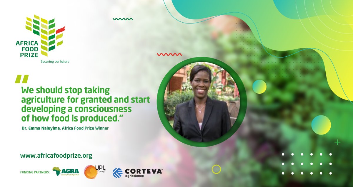 AfrFoodPrize's tweet photo. "Food production patterns determine quality and quantity of our diets"- Dr. Emma Naluyima, #AFP Winner.
Register for #AGRF2022 today, on https://t.co/GL0H8gOudx to be part of this year's #AFP2022 #AfricaFoodPrize https://t.co/LIFBVF9CQ2