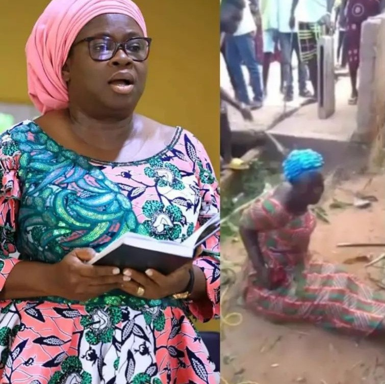 Read_newsonline's tweet photo. Abia Governor's wife rescues widow flogged publicly following accusations of witchcraft - https://t.co/CkRmFZ2egk https://t.co/d2gTyrIWQI