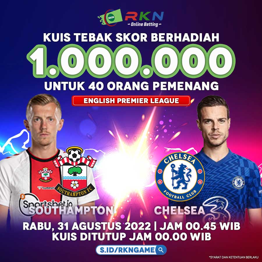 RknSport's tweet photo. 📷 RKN - KUIS TEBAK SCORE 📷 ENGLISH PREMIER LEAGUE 📷 SOUTHAMPTON VS CHELSEA 📷 RABU, 31 AGUSTUS 2022 | JAM 00.45 WIB 📷 𝐇𝐚𝐝𝐢𝐚𝐡 @𝐑𝐩 𝟐𝟓.𝟎𝟎𝟎 𝗯𝘂𝗮𝘁 𝟰𝟬 𝐨𝐫𝐚𝐧𝐠 ( 𝘀𝗮𝗹𝗱𝗼 𝗺𝗮𝗶𝗻 )
#kuistebakscore #rknsport #freebetgratis #freebetgacor https://t.co/OHZ9iu8gC6