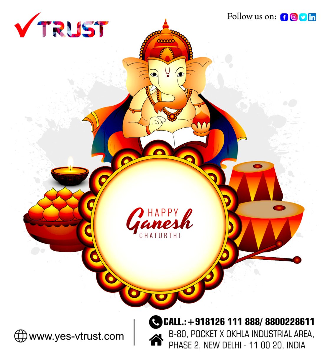 yes_VTrust's tweet photo. May Lord VighnaVinayaka,
Remove all your obstacles,
And visits you with luck!
A very Happy Ganesh Chaturthi!🎉🌸🎊🙏
Regards
VTrust Team
📞Call us: +91 8800228611
💻 Visit us: https://t.co/M1nhCPtL44
#ganeshchaturthi #Ganesha  #vtrust #manufacturer #SSD #dealer #seller https://t.co/O1kvdnJEsu