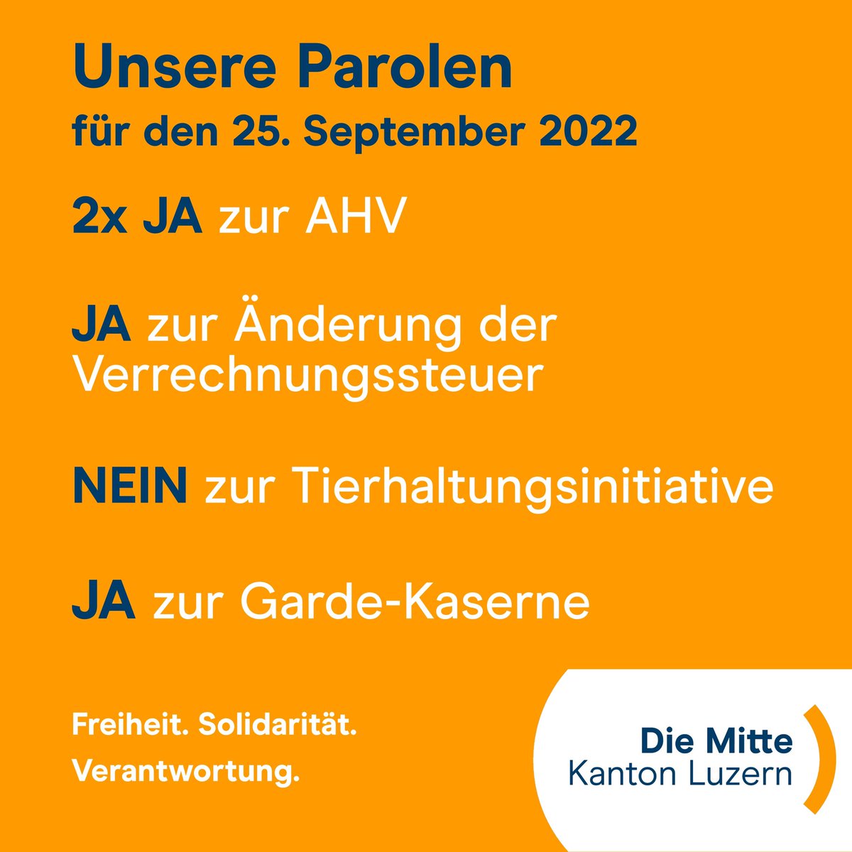 An der gestrigen Delegiertenversammlung fassten wir unsere Parolen für den 25. September 2022 🗳️<a href="/sichereahv/">Allianz 2x Ja zur AHV 21</a> <a href="/ZSichern/">NEIN zur 13. AHV-Rente</a> @tierhaltung2022 #JazurGardeKaserne