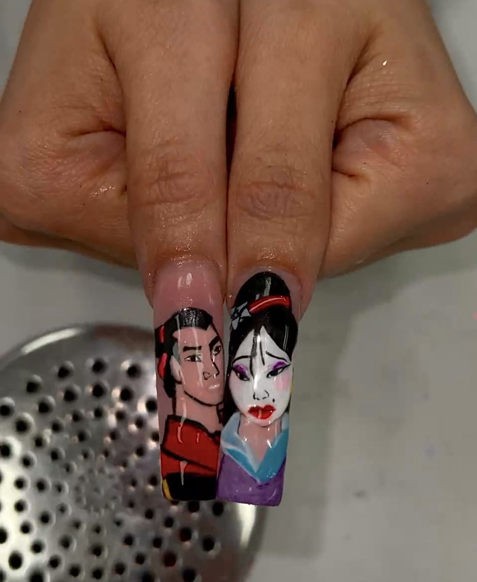 broooklyn___3's tweet photo. I’m sad I can only post 4 🥺 But I’m a WV nail student &amp; would love to connect with other nail techs 🫶🏻💗💗 #nails #nailart All hand painted! https://t.co/UFoEHBLKpC