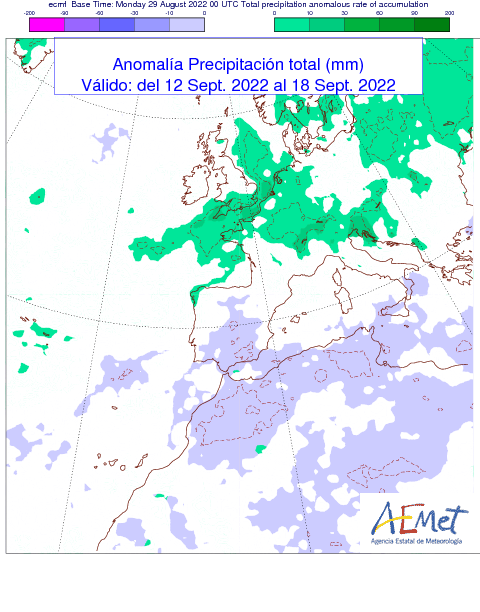 AEMET_Esp's tweet photo. ¿Cómo será #septiembre? 
🌧️Lluvias: 
👉Diez primeros días: más lluvia de lo normal en puntos del tercio norte y noroeste. En el resto, en general, menos lluvia de lo habitual.
👉Después: sin tendencia clara, pero podría llover menos de lo normal en el sur y oeste de la Península. https://t.co/eLbYZEFdsY