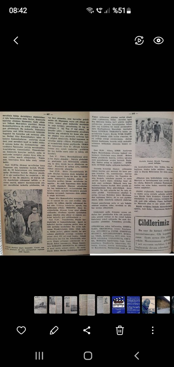 HakanCorba's tweet photo. 30 Ağustos Zafer Bayramının 100. Yılı Kutlu Olsun.Büyük Taaruzla ilgili arşiv bilgileri,emekli Tüm General Vehbi Kocagüney ve savaşta esir edilen Yunan KomutanTrikopis'in anılarıTarih Coğrafya Dünyası,Sayı 1,Cilt 1,eylul 1959 
 sf 454-458 M.Şevki Yazman https://t.co/sfS35R29lY