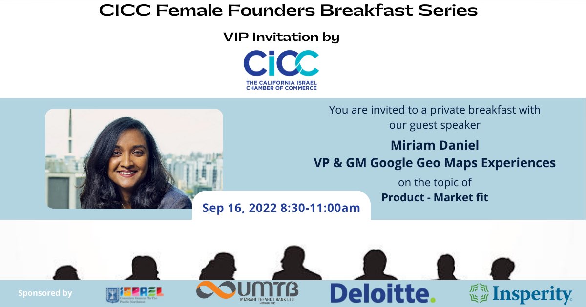 Female #founders of the #BayArea we have a special program for you. Join us for our next breakfast session on #product #market fit.