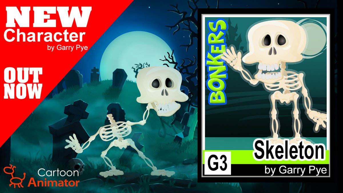 PyeGarry's tweet photo. New #Bonkers #Skeleton G3 character for #CartoonAnimator by #GarryPye available now at https://t.co/eIuCYezxSk
#CTA #2DAnimation https://t.co/LauHkm6gBa