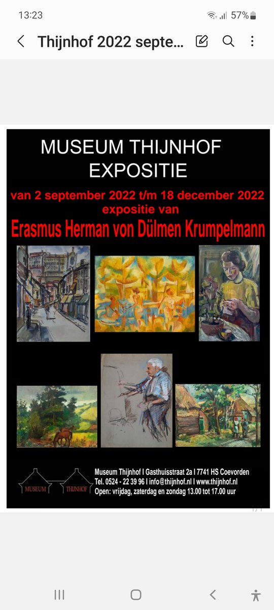 MThijnhof's tweet photo. De poster is klaar! Vrijdag allemaal alvast gaan kijken in het museum 😊donderdag 1 september officiële opening. Wordt een mooi najaar. 
https://t.co/1tl5NMFQqy 
#vondulmenkrumpelmann https://t.co/8MQuvOnFzY