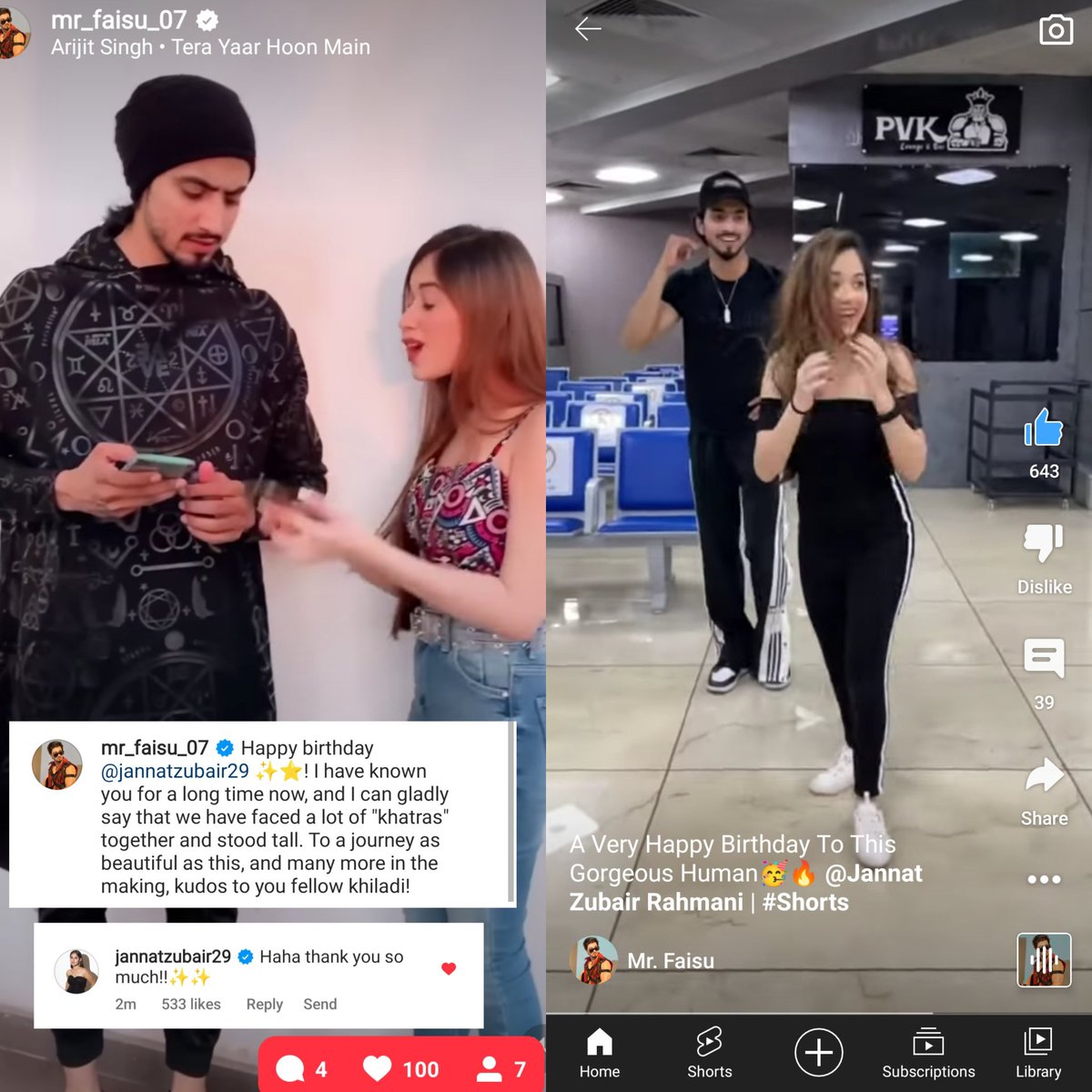 disha_patel2907's tweet photo. Last year jannat wished faisu after 6 pm so this year faisu too wished her after 6 pm 
.
Lol
.
SABKA BADLA LEGA APNA FAISU https://t.co/xNhEMxFEGm