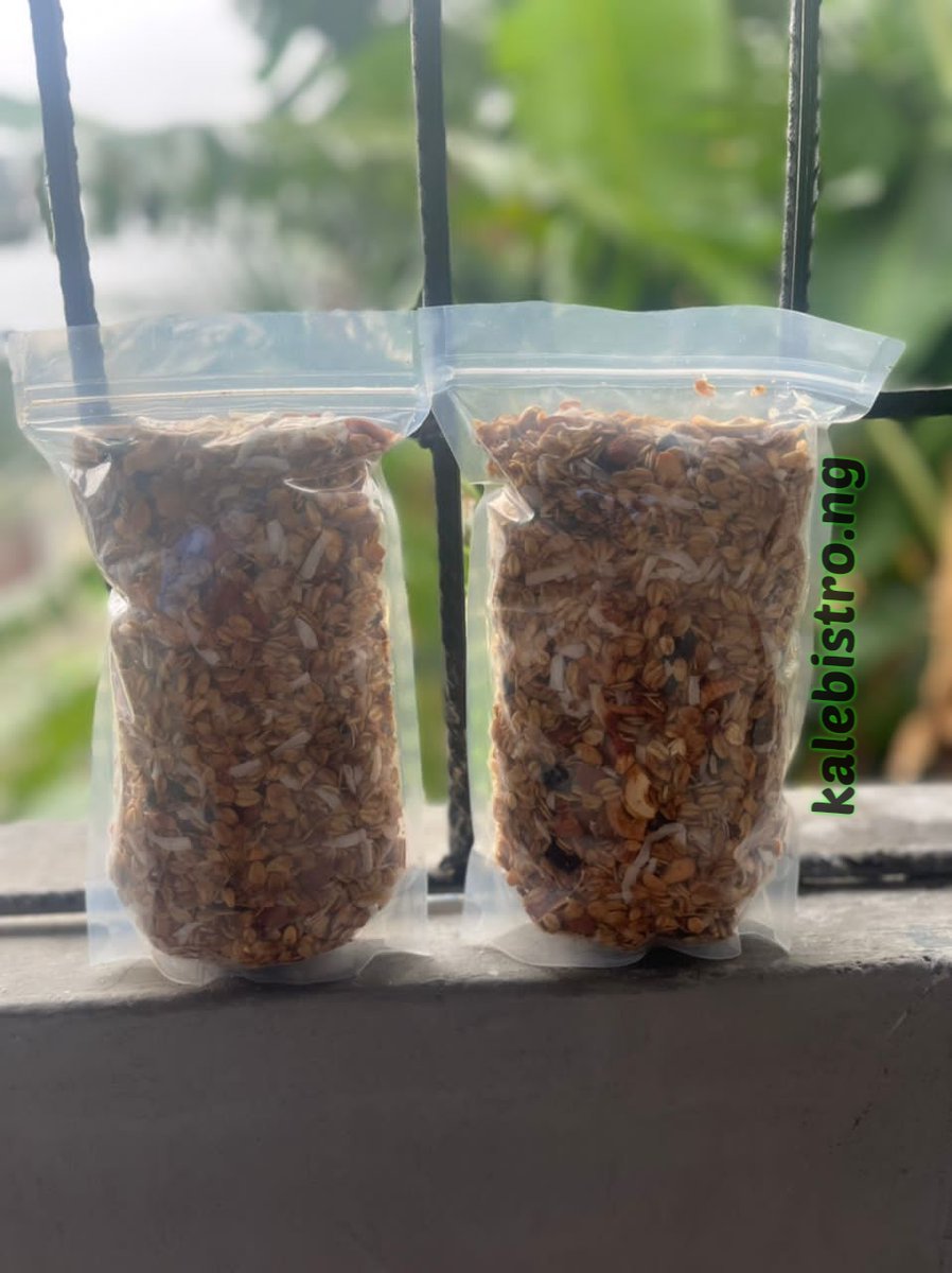 KaleBistro's tweet photo. It’s a granola kinda day and we are loving it. You oat 😋 to try this!
Granola 600g #3000
Parfait 1500/1800
Smoothie and Juice starting from 1000
All available 
Order before 5pm for next morning delivery and before 9am for noon delivery. WhatsApp 09030792545.
#phctwittercommunity https://t.co/Pk3inYLIzg