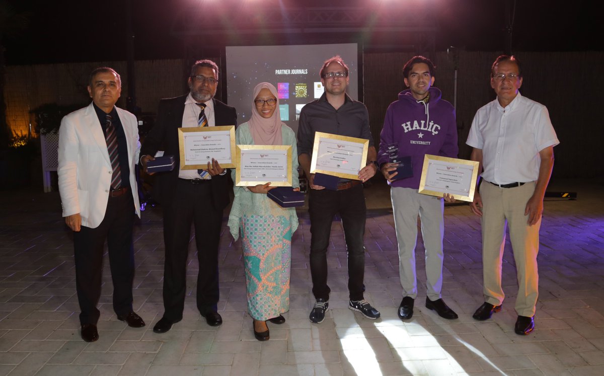 WSSET_'s tweet photo. 6th Innovation Awards winners announced at SET2022 Gala Dinner!
From left, Prof. Zafer Utlu, Mohammad Shahriar Ahmed Chowdhury, Wan Nur Adilah Wan Roshdan, Bernhard Adler, Emmanuel Tapia, Prof Saffa Riffat. https://t.co/4yKfmTHvrt