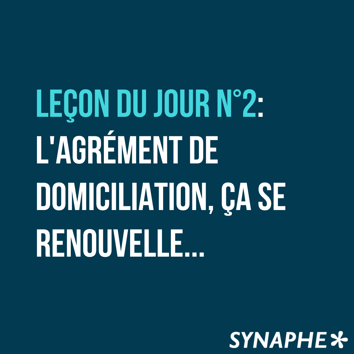synaphefr's tweet photo. Leçon du jour : l'agrément de #domiciliation, ça se renouvelle, a minima tous les 6 ans ou à l'occasion de toute modification du porteur de l'agrément. https://t.co/HCfgrgAPSR