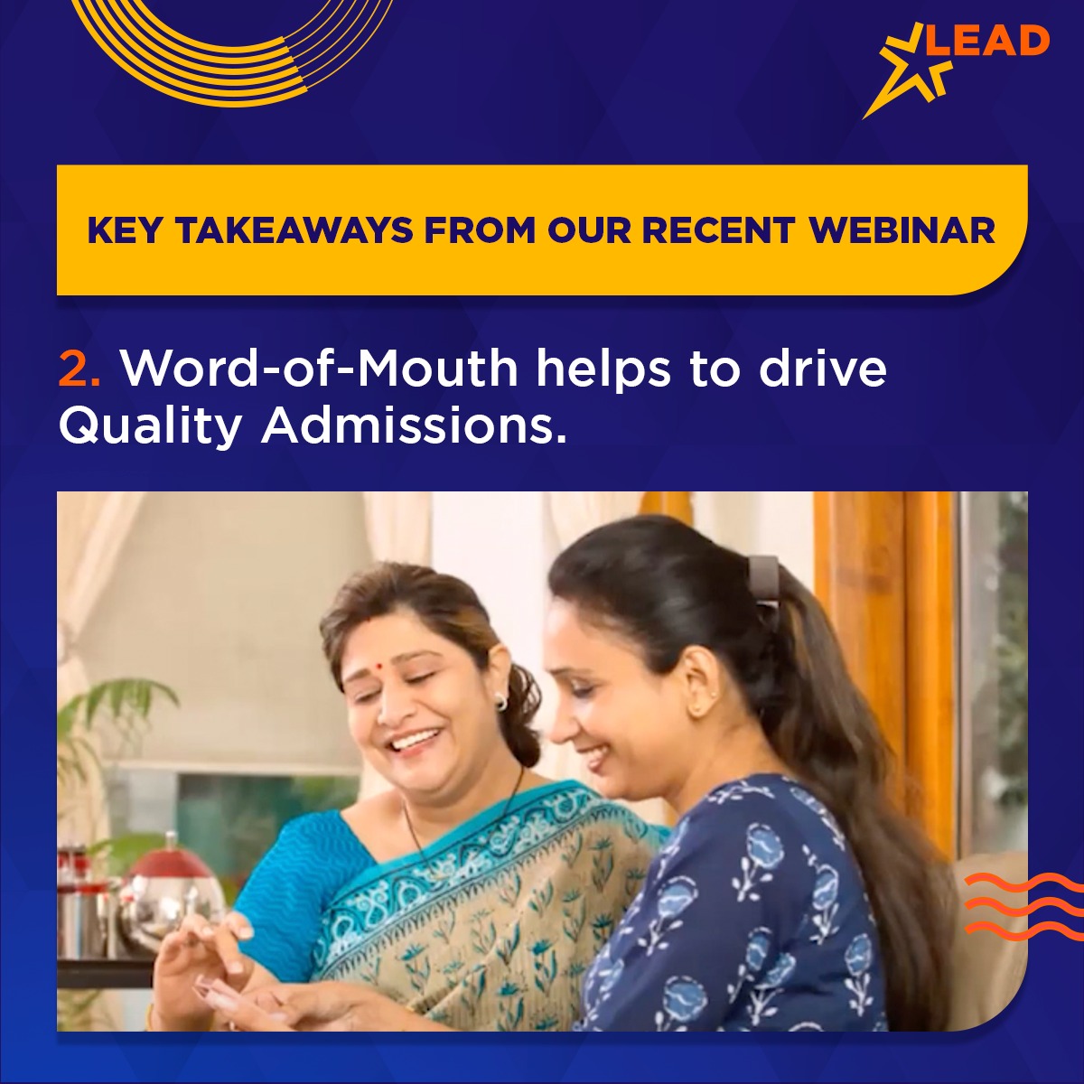 leadgroupindia's tweet photo. Missed out on our recent Webinar? Don't worry, here are the Key Takeaways from our webinar of "How to Drive Quality Admissions" by our CEO, Mr. Srinivasan T. Learn how you can drive Quality Admissions to your school with insights from an Industry Expert!#LearnwithLead #edtechchat https://t.co/Og3gsqSmQ7