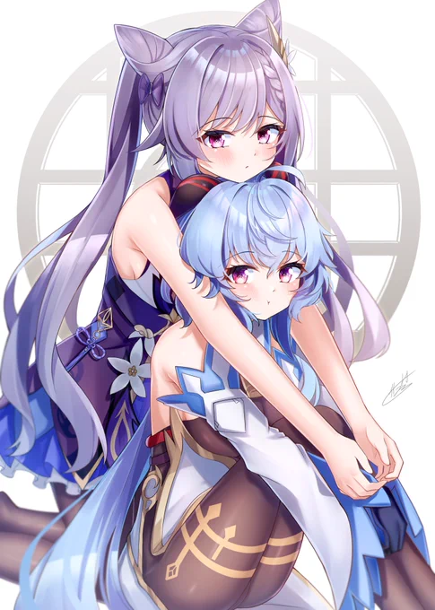 原神で大好きなペアを描きました #今月描いた絵を晒そう 