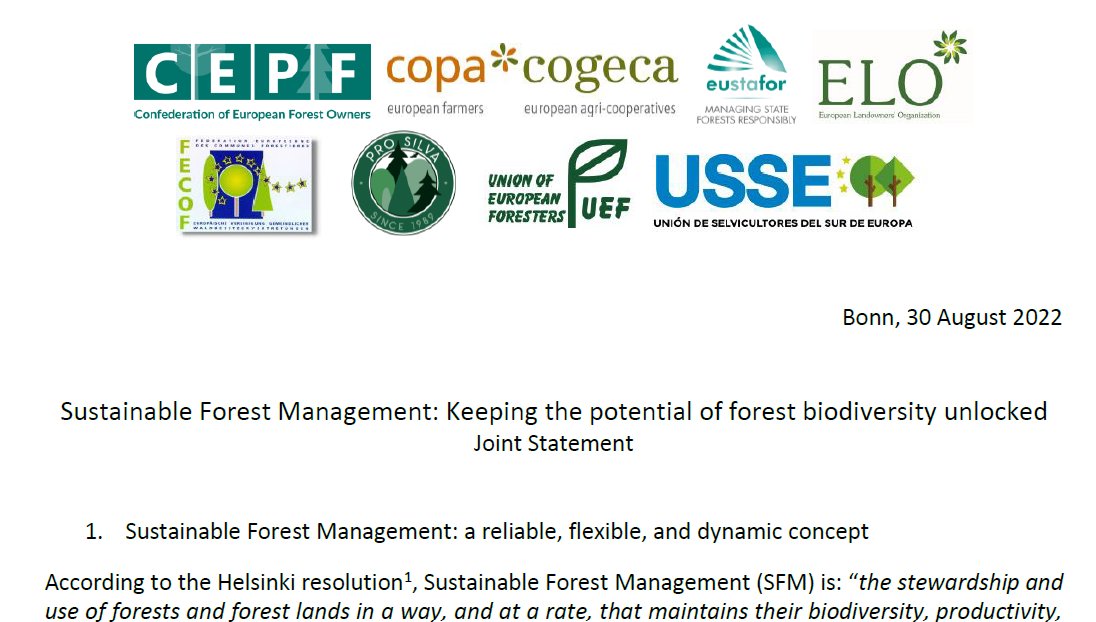 EUSTAFOR's tweet photo. At the #FORESTEUROPETalks today, the forest owners and managers remind that a dynamic approach to nature conservation as part of #SFM is key to successful #biodiversity conservation 🦌🌱🐝

👉Joint Statement: https://t.co/dZ0DrPgvg6 https://t.co/SxwXQX8e9w