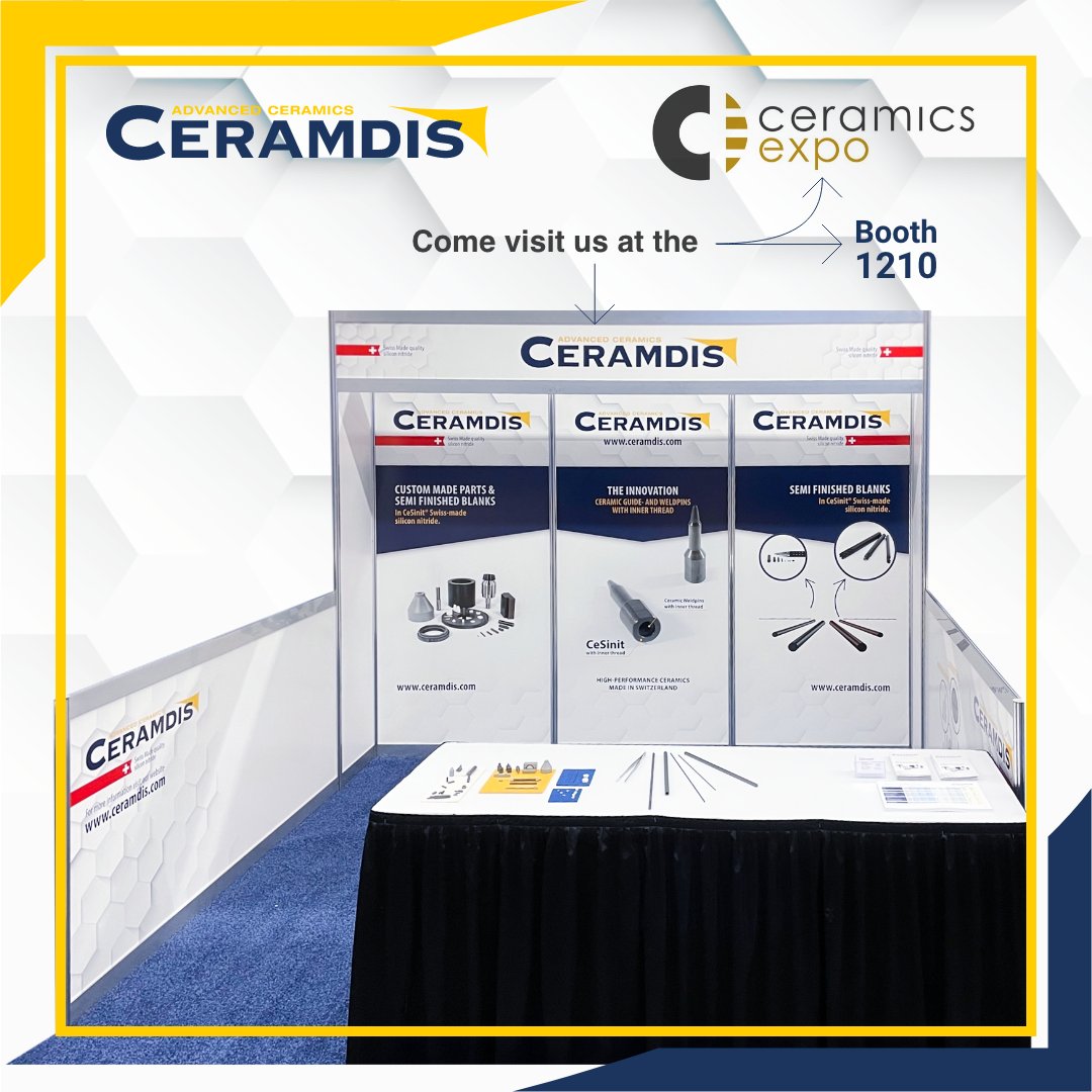 ceramdis's tweet photo. Come visit us at the Ceramics Expo Cleveland at booth 1210
#ceramics #ceramique #ceramic #siliconnitride #aluminiumnitride #boronnitride #zirconiumoxide #aluminiumoxide #cesinit #swissmade #foodindustry #laboratory #industry
@ceramicsexpo #ceramicsex https://t.co/Z9giWuw5PT https://t.co/zRcuB06lu0