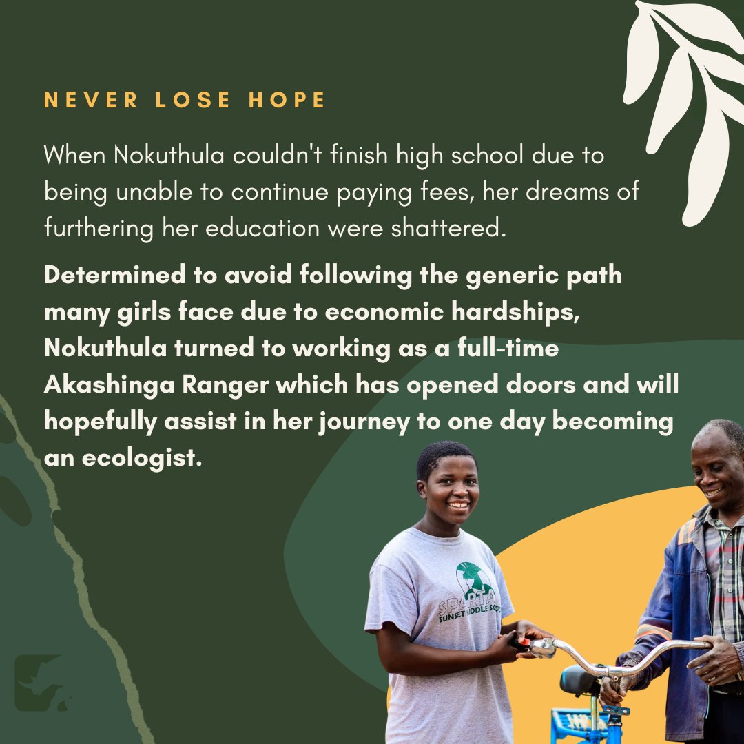 weareakashinga's tweet photo. Breaking barriers and prioritising education.
Meet the IAPF's youngest ranger, Nokuthula, swipe through to learn more about her journey as an Akashinga Ranger.
https://t.co/pVVvi4h7Kr
#akashingaranger #IAPF https://t.co/RdT9SXSESm