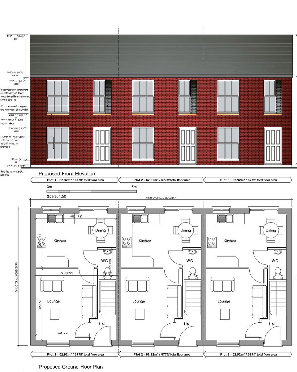 Planning approval granted for 3 new build starter homes in Rochdale. If you have a similar project you require assistance with, please get in touch #planningapproval #housedesign