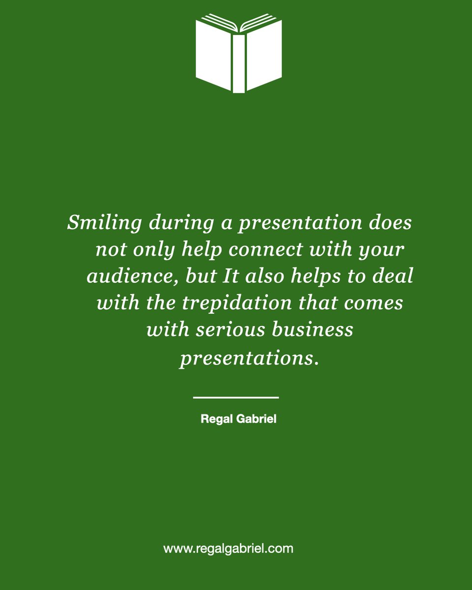 regalGab's tweet photo. The ability to connect with any audience is the hallmark of a great business communicator, and smiling is a fundamental way of connecting with the audience.
#communication #businesscommunication #strategiccommunications #regalgabriel #corporatetraining #learninganddevelopment https://t.co/q88vNbqwCf