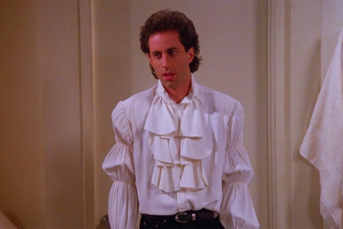 DanLuke's tweet photo. @seed_oils She makes a valid point. This gentleman famously wore that same blouse, and the sitcom where he did that took place in New York! https://t.co/9psZqGbW6I
