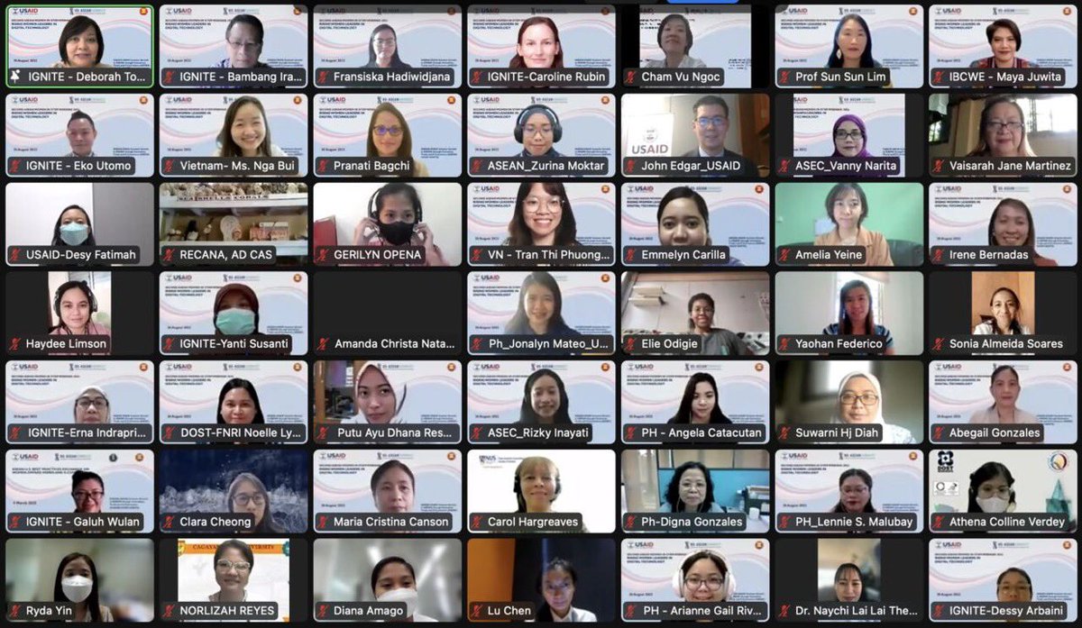 BagchiPranati's tweet photo. It was a pleasure to present at the ASEAN Women in STEM webinar organized by ASEAN - USAID IGNITE (Inclusive Growth in ASEAN through Innovation, Trade, and E-Commerce) Project. Such an inspiring session! 

#womenindigital #womenintechnology #gendergapinSTEM https://t.co/LjBpcL1yPR