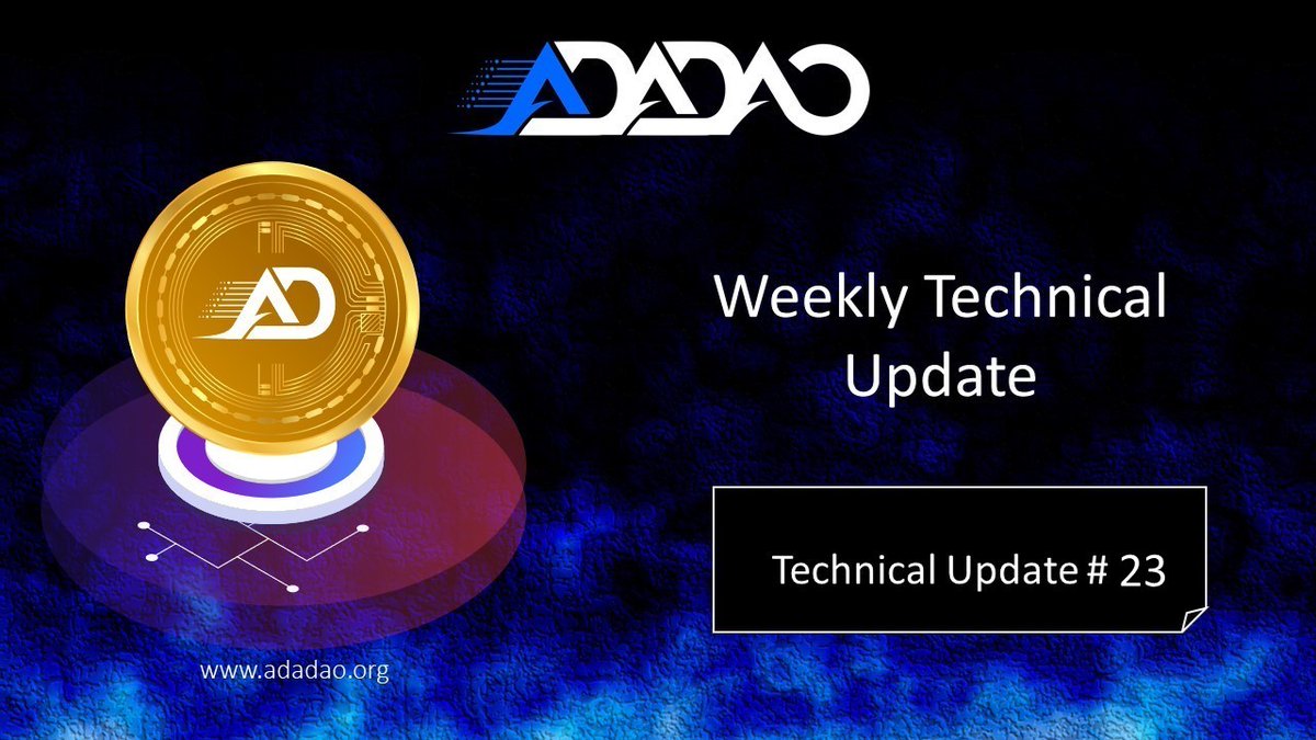 We have published weekly technical update from 28/08/2022 also update regarding ADADAO testnet.

Read here- adadao.org/technical-upda…

#ADADAO #Cardano #BuildingOnCardano #CardanoCommunity #ADA #StableCoin #AUSD #Cardano #CardanoADA 
<a href="/IOHKMedia/">Input Output Media</a>

<a href="/cardence_io/">Cardence</a>

<a href="/BlueZillaVc/">BlueZilla</a>