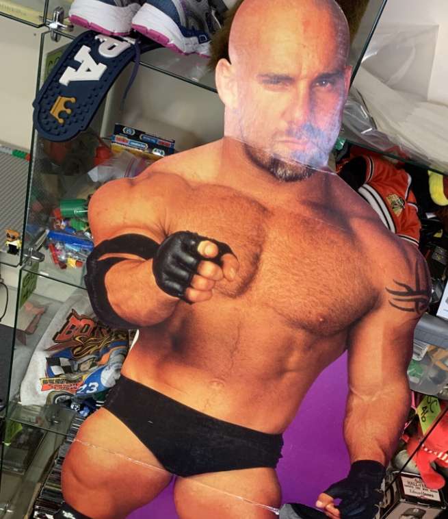 WCWTFPodcast's tweet photo. #WCWWorstMerch @Goldberg @WWE
Now you can have your very own Goldberg in your bedroom!
Watching you.
Judging you.
Dirty, dirty sinner. https://t.co/EtJv3hDUWN