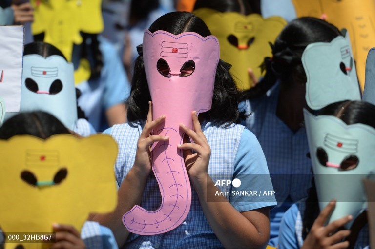 AFPphoto's tweet photo. #India - Children take part in an awareness campaign against the use of plastic ahead of the 'Ganesh Chaturthi' festival in Chennai.
📸 @ArunsankarKrish #AFP https://t.co/412vGAP9gp