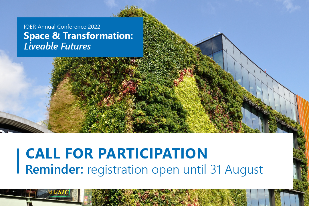 IOER_conference's tweet photo. 📣 Last chance to register for our #IOERconf 2022! Secure your ticket and join us on 22+23 Sept! 
Check out our programme at: https://t.co/WEnuwp47fS 
Register now: https://t.co/8Q9CJETcT0 
#transformation #sustainabilitytransitions #Livablefutures https://t.co/mf4qdTibt2