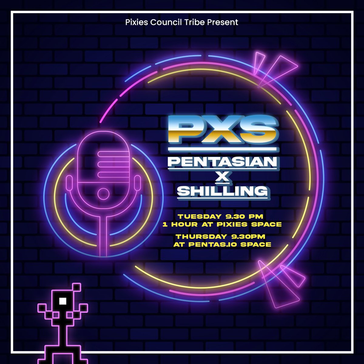 PixiesTribe's tweet photo. Even im outside tonight, the shilling space will be LIVE at 9.30 PM. We are inviting new and experience collector/creator to join us to hear and share about ur project/arts with others! See u tonight folks๐
#PentasianXShilling
#PixiesTribe https://t.co/4D0kUYKbOv