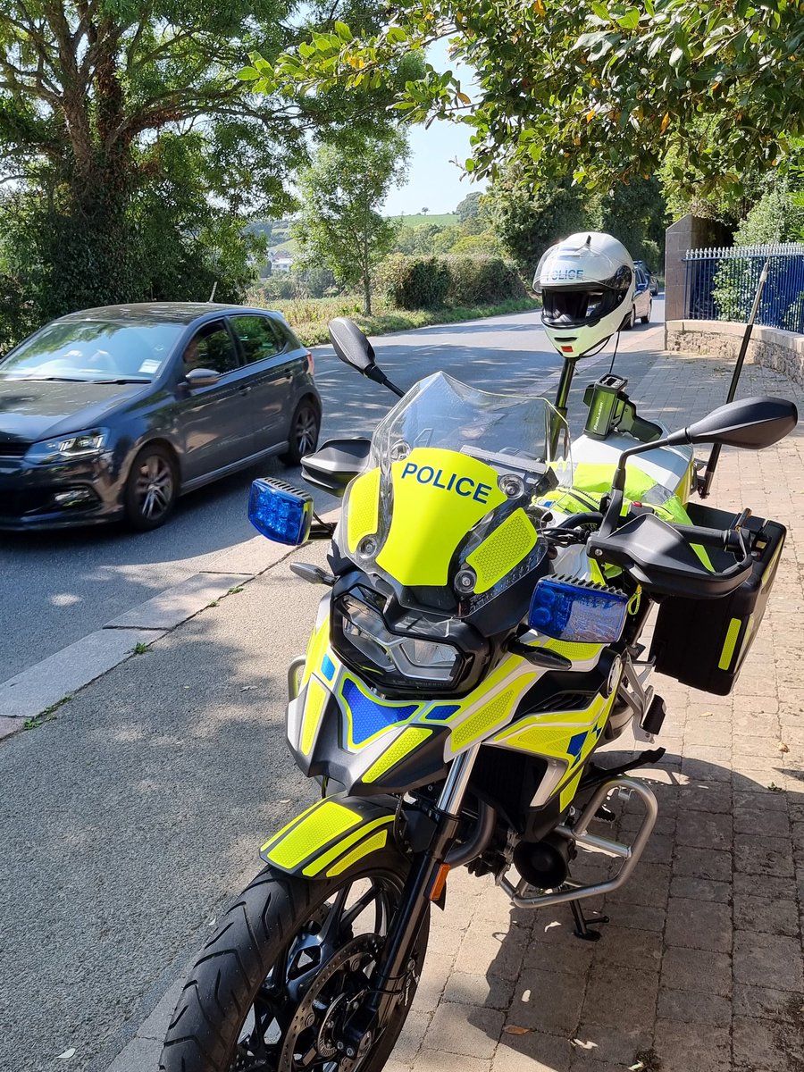 Set up in a new location for continuation of todays road safety day. Please note. The speed gun box fits in the new BMW panniers ( didn't fit the old Hondas), so we can now deploy them quickly whilst out on the bikes 👍. 

#RoadSafety