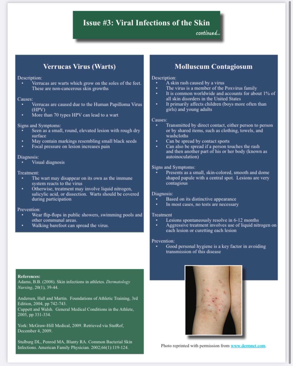 NSATA's tweet photo. Week 2 Day 2 of Safety in Football 🏈 Skin diseases fall into three basic categories based on the type of infectious agent: fungal, viral and bacterial. #ATSafetyinFootball @MAATAD5 @NATA1950 https://t.co/0HSAi2lZd2