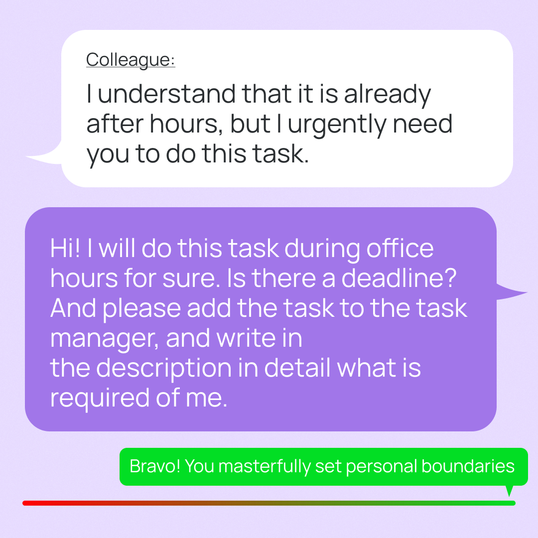 weeeknet's tweet photo. If the boss fills up with tasks, and a colleague, using kindness, throws up his own, it is most reasonable to set boundaries. By saying “no”, you show others what kind of attitude you accept or vice versa.⁣⁣⠀
⁣
But how then to refuse difficult tasks? We analyze in the post 👉🏼 https://t.co/ltFjHqlxQJ