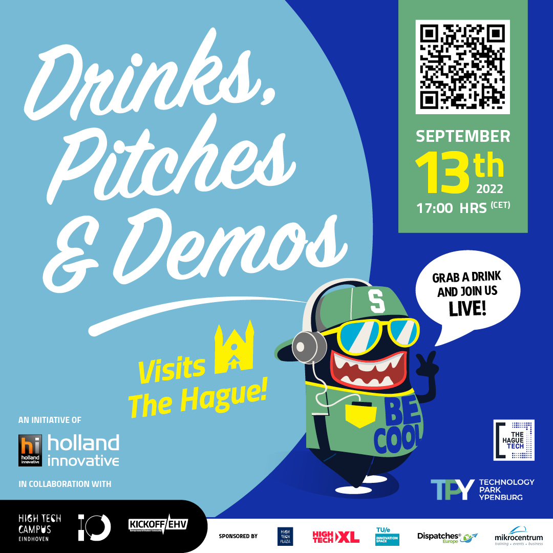 Drinks, Pitches &amp; Demos is almost here! 🙌

Meet new people and get together with the #Brainport eco-system. Share ideas and connect over drinks!

Save your spot here: meetup.com/drinks-pitches…
