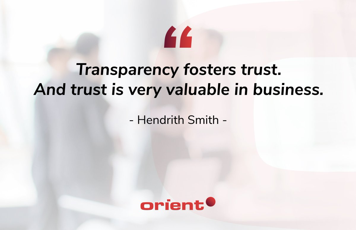 OrientInfo's tweet photo. Transparency embraces essential core values in business relationships.
Orient believes that transparency increases credibility and accountability.
#transparency #outsourcingcompany #Orient #OrientSoftware https://t.co/nfh1ZNBWoR
