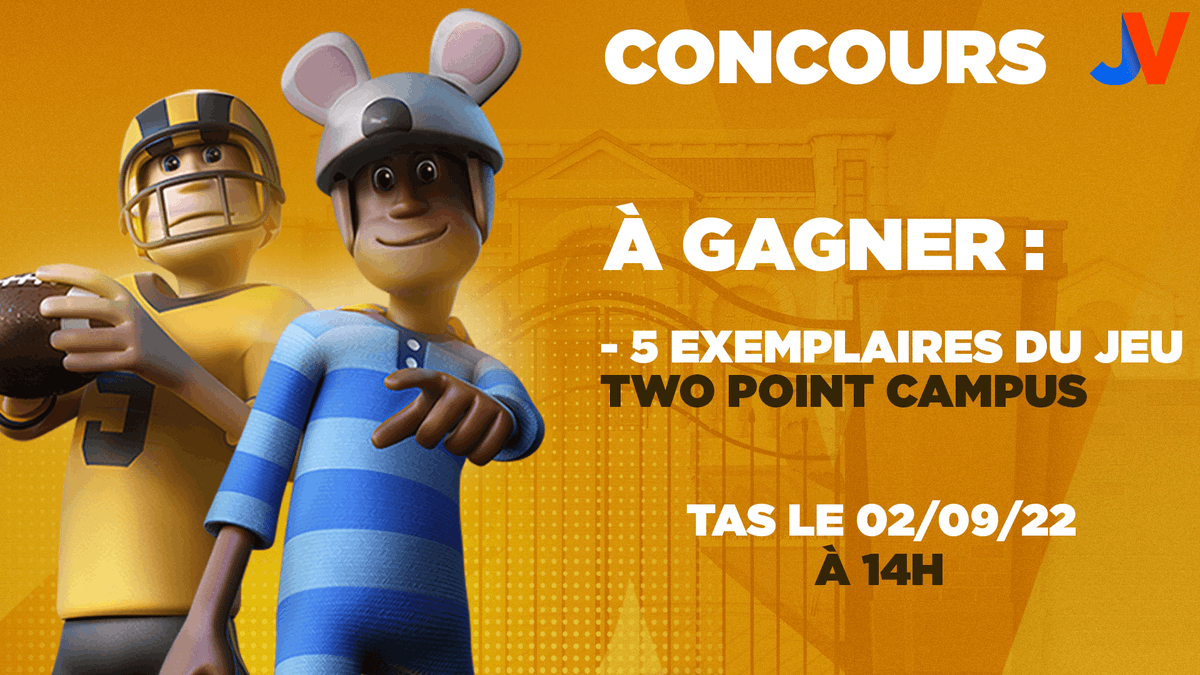 🏫🎁 CONCOURS TWO POINT CAMPUS 🎁🏫

On vous fait gagner 3 jeux Two Point Campus sur PS5 et 2 exemplaires sur Switch ! Gérer votre campus et éclatez-vous avec vos étudiants !

Pour participer : 
🎁 RT+Follow 🎁
🎉 5 gagnants 🎉

TAS le 02/09 : docs.google.com/document/d/13U…