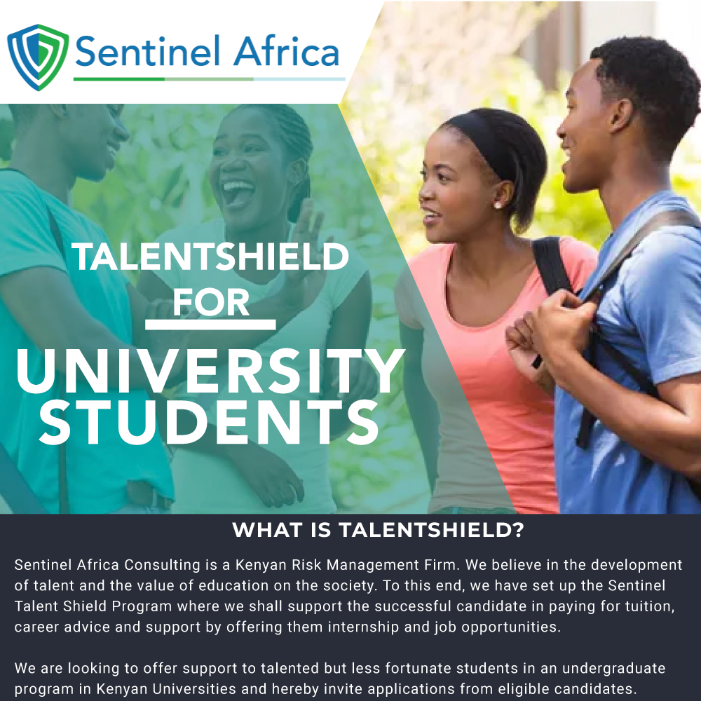 wesutsamusa's tweet photo. You or anyone know looking to join a KUCCPS University in Kenya and have what it takes to join @SentinelAfrica Talentshield program? Apply here: https://t.co/vK6AIYItNK https://t.co/qDLWkU12IO