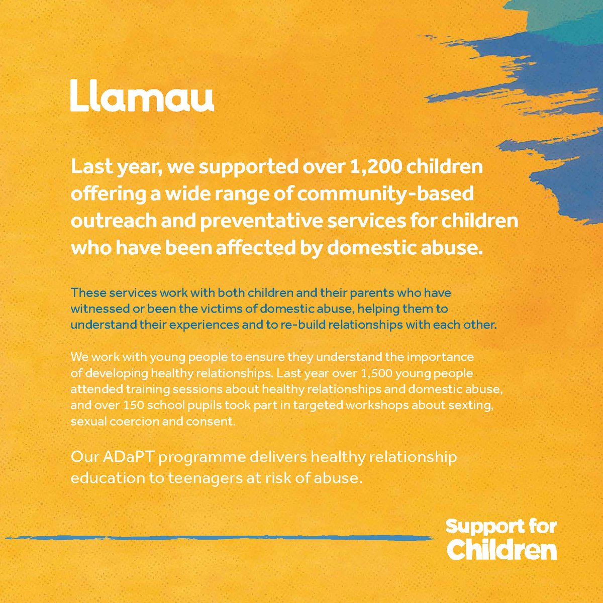LlamauUK's tweet image. Our ADaPT programme delivers healthy relationship education to young people who have already experienced abuse or who are at risk of experiencing abuse in future. 

Find out more here: llamau.org.uk/ending-the-cyc…

#Llamau #EndingTheCycle #ImagineAWorldWithoutHomelessness