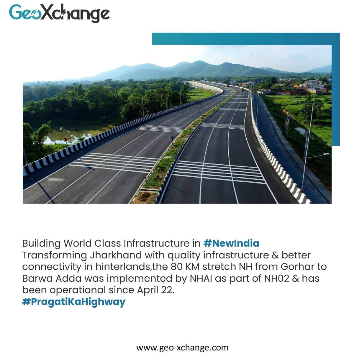 geoxchange's tweet photo. @NitinGadkari says, "Through excellent connectivity, PM Shri @narendramodi Ji aims to make
India, 'Infrastructure Hub of The World'."

#PragatiKaHighway #GatiShakti #geoxchange
@MORTHIndia @NHAI_Official @nhidcl https://t.co/YrXvrw74d3