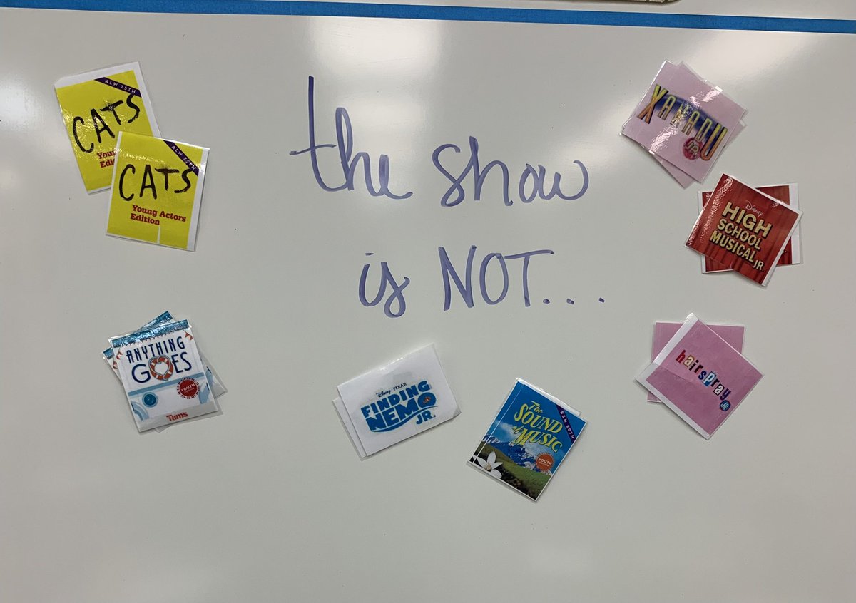 We will not be “solving problems like Maria” or “Finding Nemo” in this year’s production. Two more options came down this morning!  <a href="/SFMSLions/">South Fayette Middle School</a>