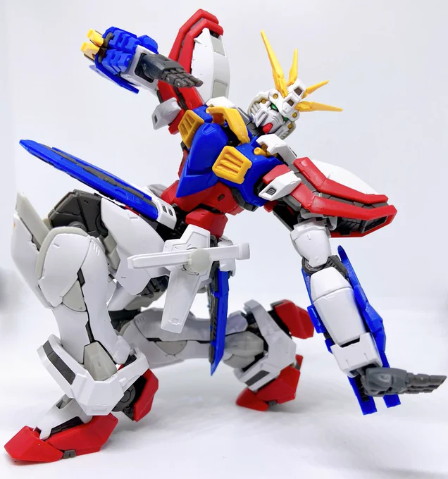 RGゴッドガンダム、可動域が凄すぎて「プリキュア変身決めポーズ最難関」と言われる、キュアアンジュの決めポーズですら取る事が出来るのよ#precure 