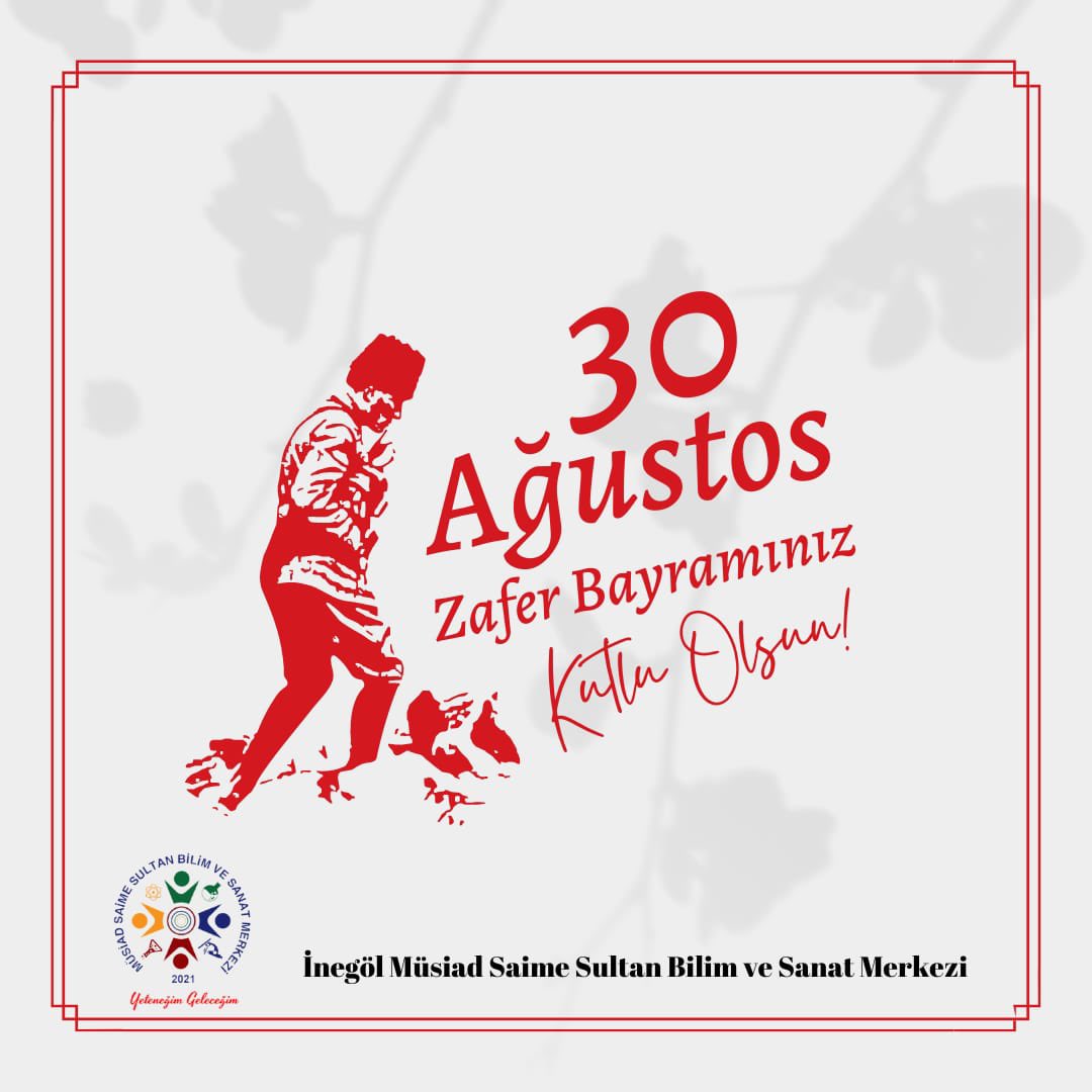 30 Ağustos Zafer Bayramı'nın 100. yılını kutlar başta Gazi Mustafa Kemal Atatürk ve silah arkadaşlarını rahmet ve minnetle anıyoruz.ü <a href="/alidogrru/">Ali DOĞRU</a> <a href="/inegolilcemem/">İNEGÖL İLÇE MİLLİ EĞİTİM MÜDÜRLÜĞÜ</a>